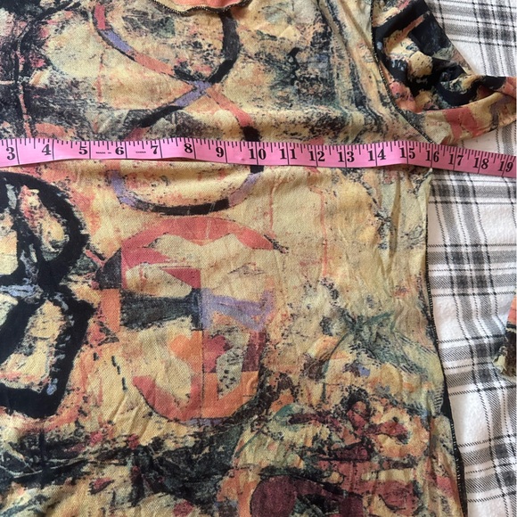Cosabella Multicolored Artsy 90’s/Y2K Inspired Retro  Mesh Long Sleeve Top L/Xl? - Picture 13 of 14